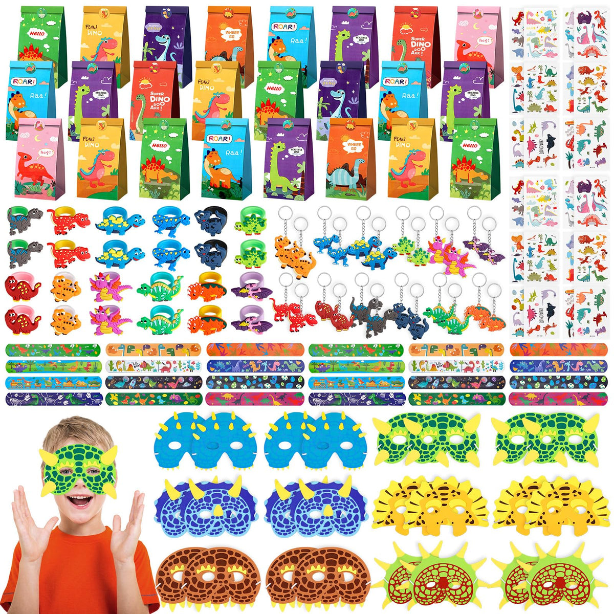 INNOCHEER dinosaur party favors 24-pack for kid-friendly gift bags and birthday fun