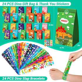 INNOCHEER dinosaur slap bracelets 24-pack spark imaginative play and prizes