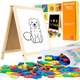 INNOCHEER dry erase magnetic board for kids, easy writing and erasing to encourage practice.