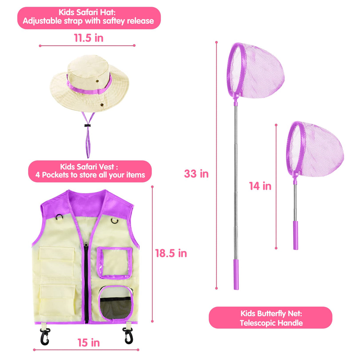 INNOCHEER Explorer Kit butterfly net for catching and observing bugs.