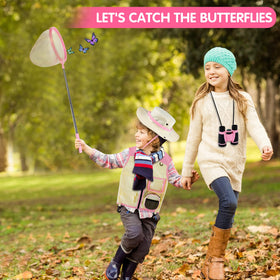 INNOCHEER Explorer Kit Magnifying Glass, close-up viewing of tiny bugs and leaves.