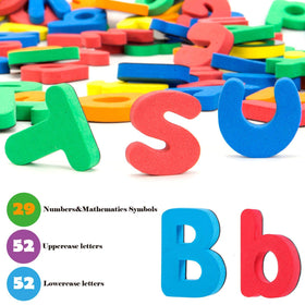 INNOCHEER foam letters and numbers magnets set, safe and colorful for tactile learning.