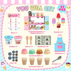 Colorful ice cream balls for imaginative flavor play and counting