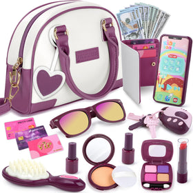INNOCHEER little girls purse with heart pendant for imaginative dress-up play.