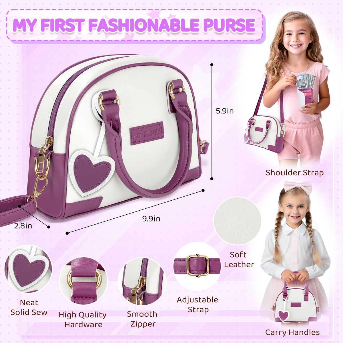 INNOCHEER purse texture shown as soft, durable material for gentle handling.