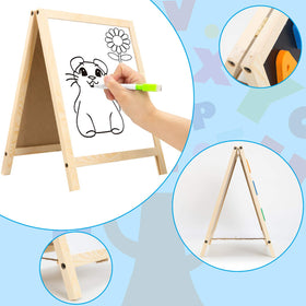 INNOCHEER magnetic dry erase chalkboard combo, two surfaces for varied activities.