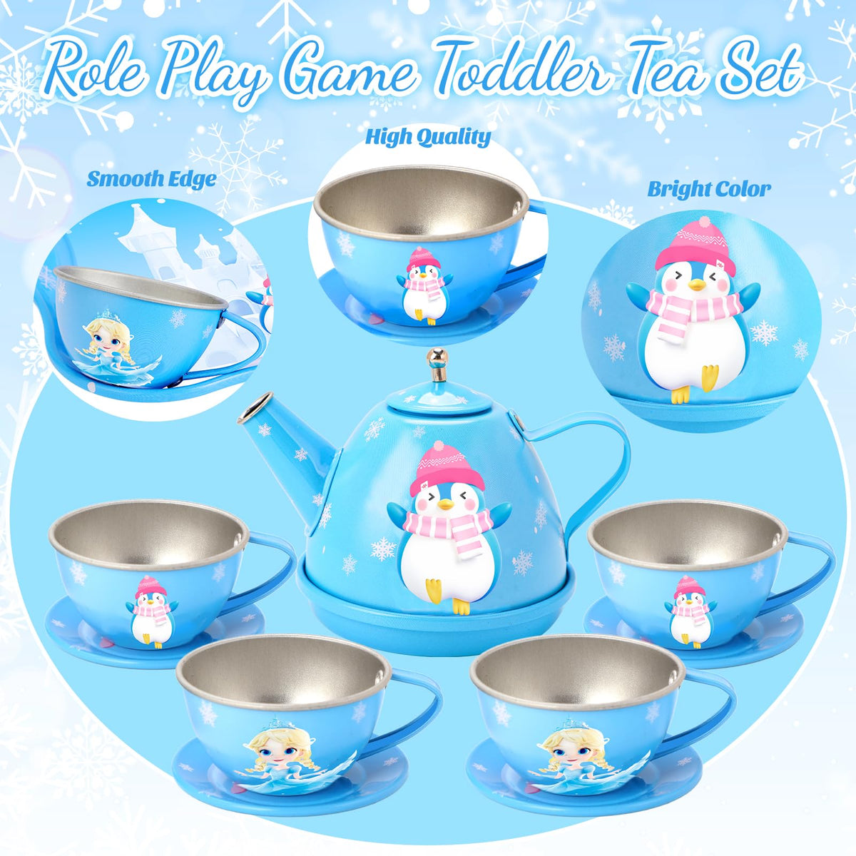 INNOCHEER teacups set enables sharing during pretend tea time