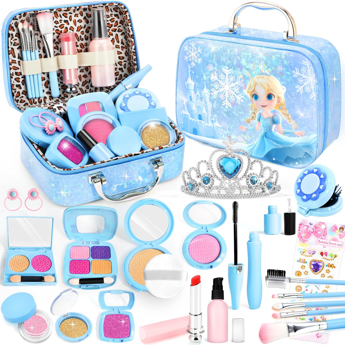 INNOCHEER toddler makeup case keeps toy cosmetics organized for mess-free play
