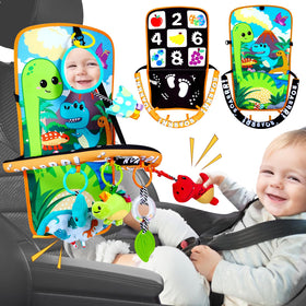 Innofans baby car seat dinosaurs kick-play engages little explorers during rides.