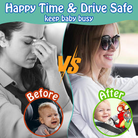 Innofans baby car seat dinosaurs mirror encourages visual exploration during travel.