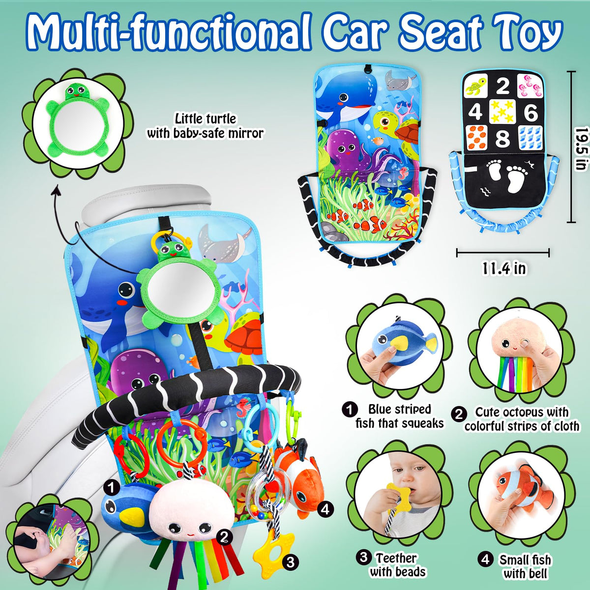 Innofans Ocean Animals Toys beads with ring for tactile engagement
