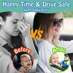 Innofans Ocean Animals Toys headrest clip demonstrates secure car setup