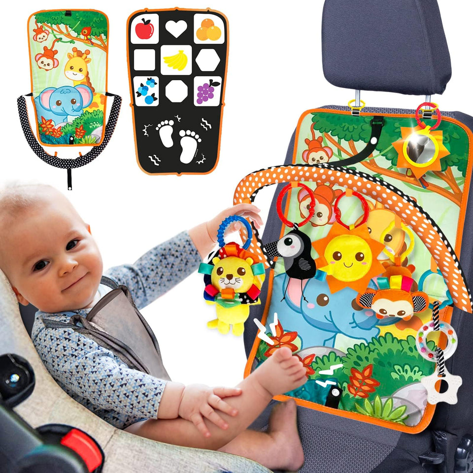 Innofans Baby Car Seat Toy Dual-Sided engages baby with varied visuals during car rides.