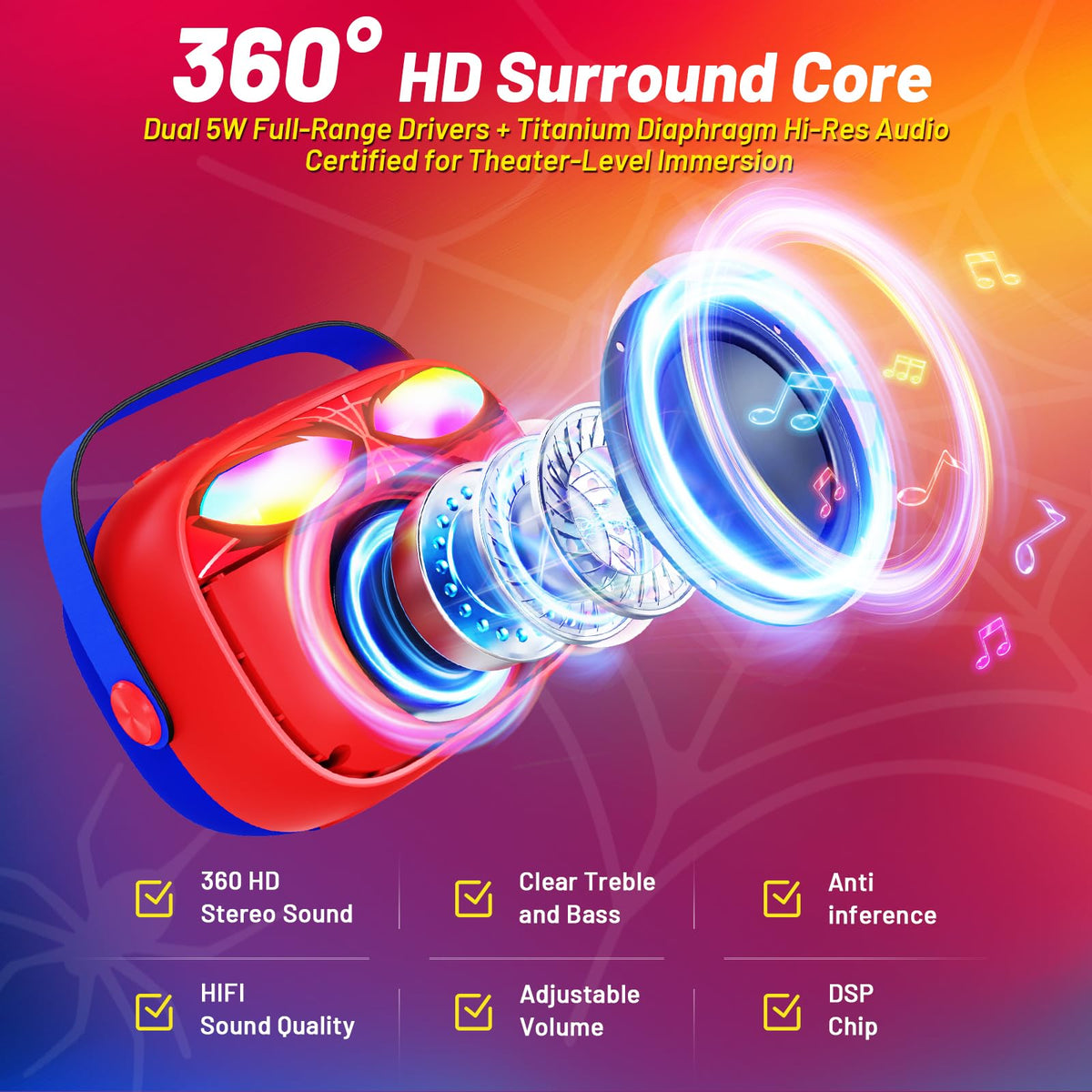 Innofans LED light show adds visual flair to kids' performances.