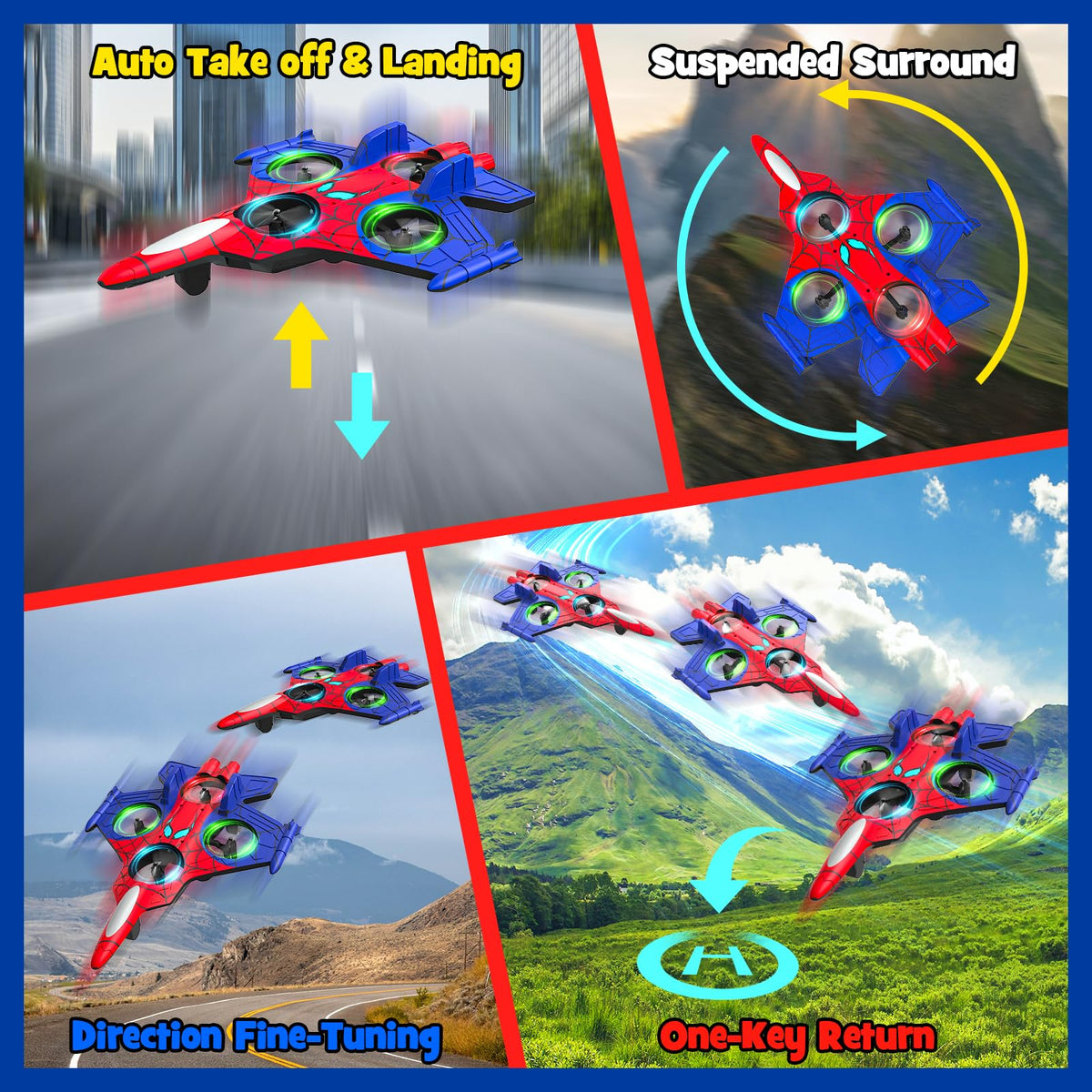 Innofans RC fighter jet with light features for dramatic night flights.