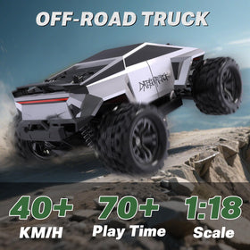 Innofans 4WD monster RC truck with metal gears tackling uneven ground