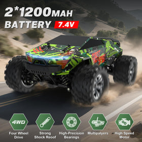 Innofans waterproof monster RC truck driving through water on a track