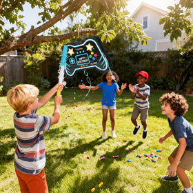 INNOLIFE Video Game Piñata works indoors or outdoors for flexible events