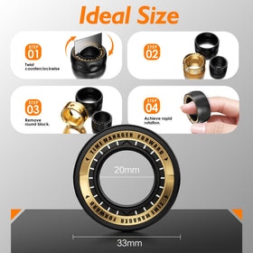 INNÔPLUS clock-design metal ring features a distinctive exterior for style.