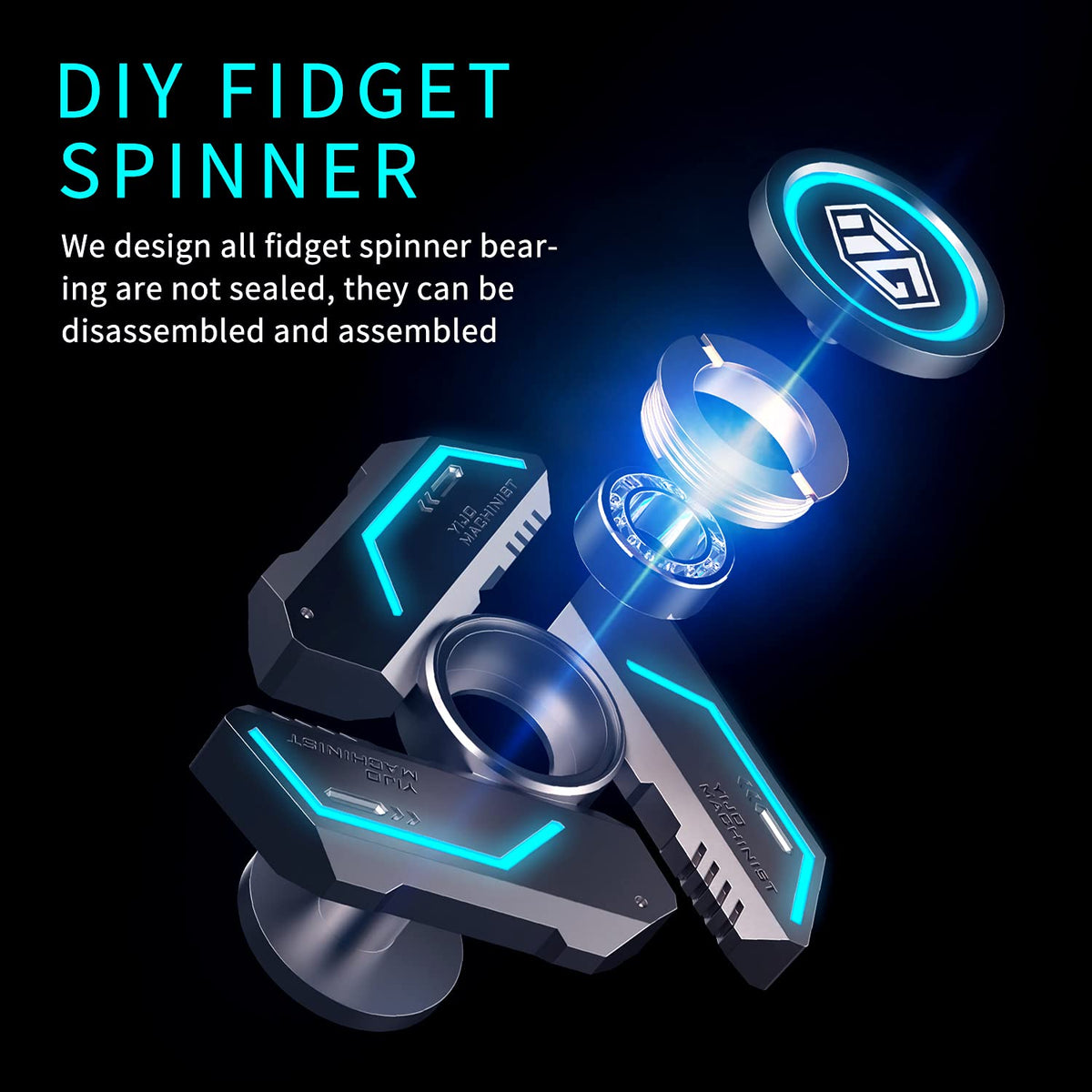 INNÔPLUS fidget spinner 3-to-5-minute rotation highlights smooth focus.