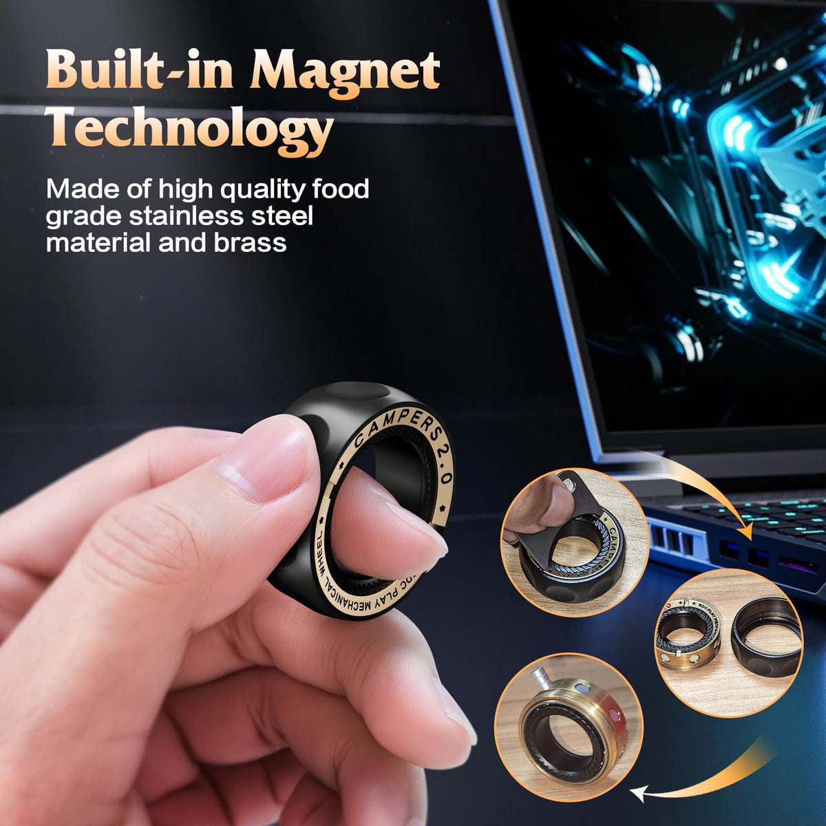 INNÔPLUS fidget spinner in-office scene demonstrates portable stress relief.