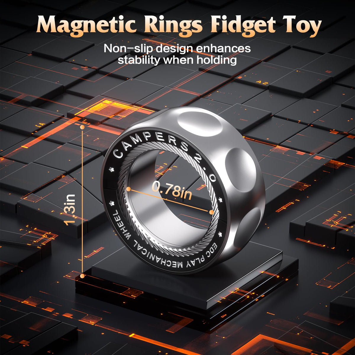 INNÔPLUS upgrade fidget spinner ring metal surface highlights corrosion resistance and lasting shine.
