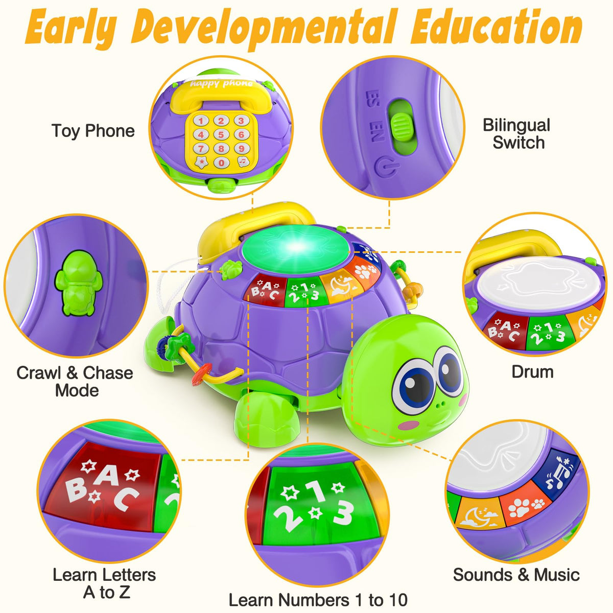 INNOSKY lullabies and animal sounds toy enhances sensory play