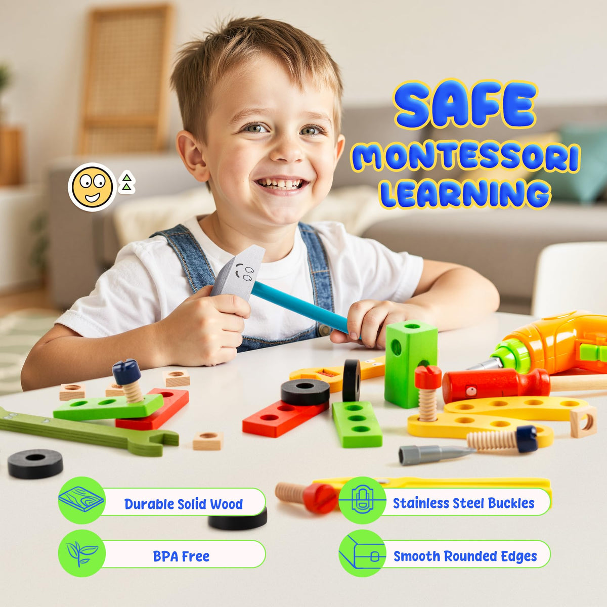 Innotoys electric screwdriver for kids, easy step-by-step model building.