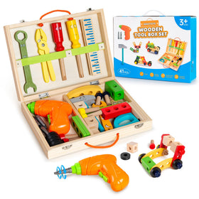 Innotoys kids tool set with drill in action, promoting safe pretend play.