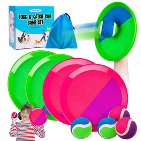 Innotoys Toss and Catch paddles for backyard family fun and coordination benefits