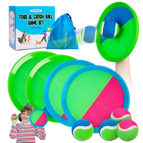 Innotoys toss and catch paddles in action for durable backyard fun