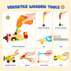 Innotoys wooden tools for assembly, fosters creativity and hands-on skills.
