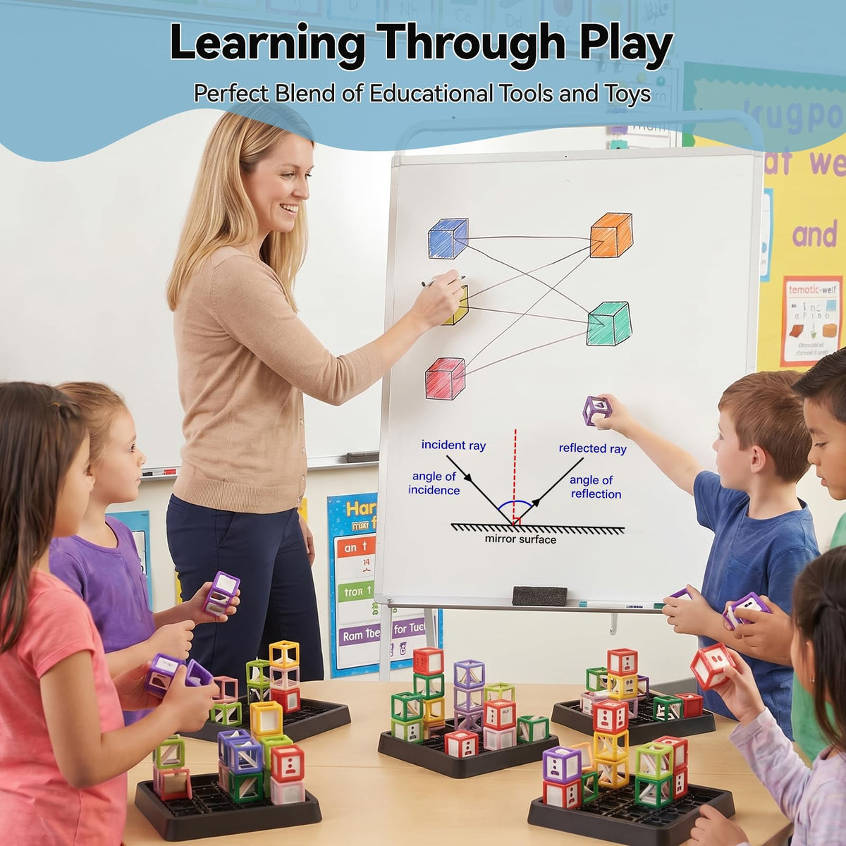 Innovakids Laser Maze beam-deflection activity enhances problem-solving through puzzles.