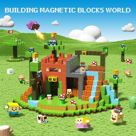 Innovakids magnetic blocks being assembled to boost hand-eye coordination