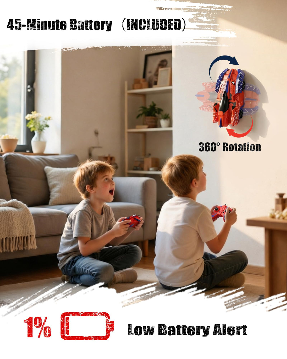 Innovakids Spider dual-mode play offers ground racing and wall-climbing options.