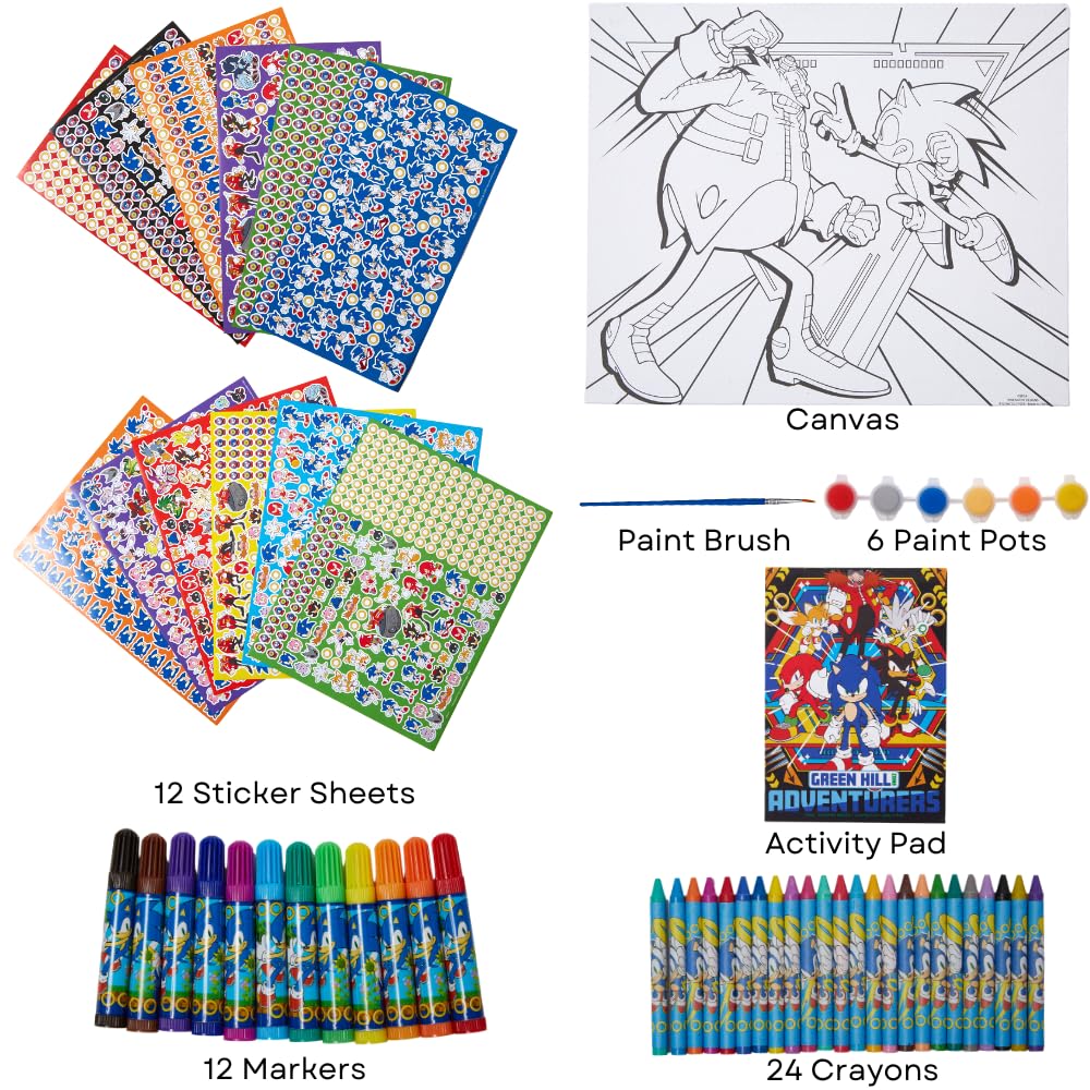 Innovative Designs pre-printed Sonic canvas sized 11.8 by 9.84 inches for focused art.