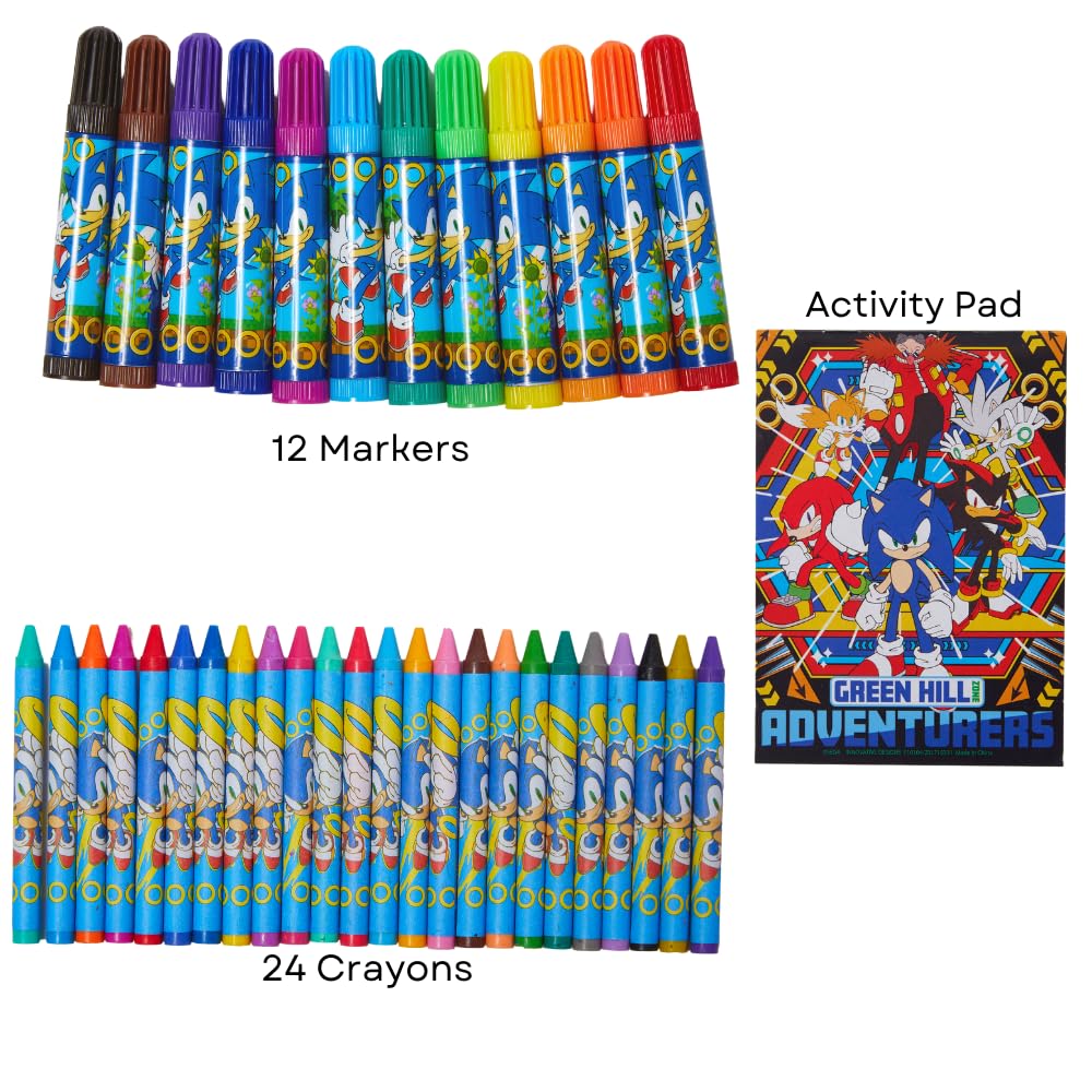 Innovative Designs six-paint pods for vibrant Sonic art coloring.