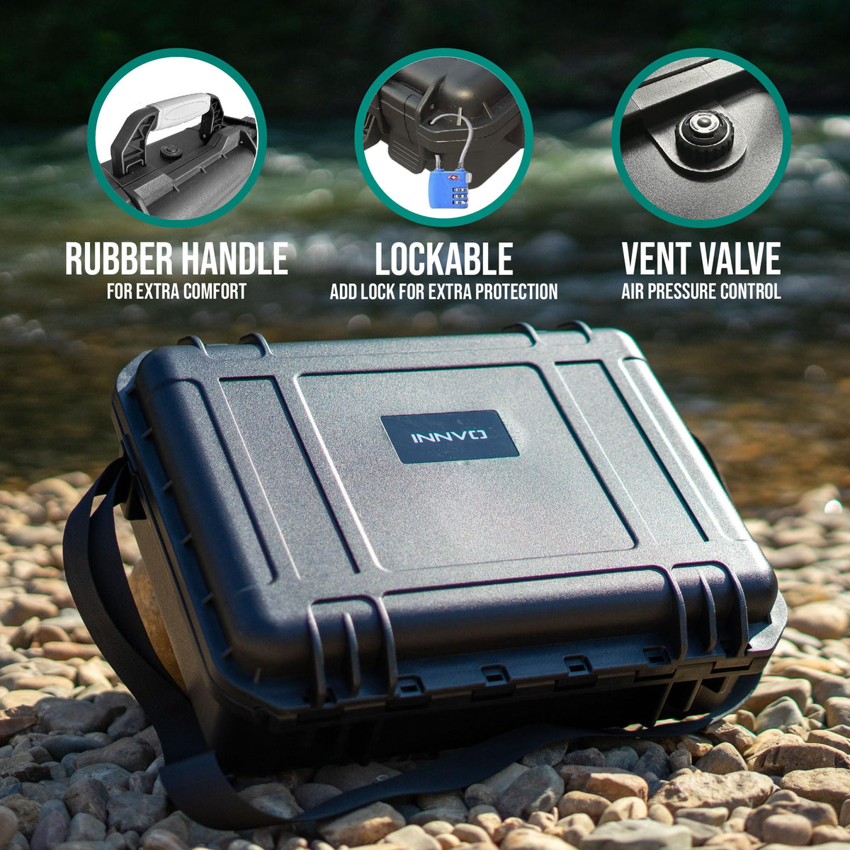 INNVO detachable shoulder strap makes transport easier on hikes