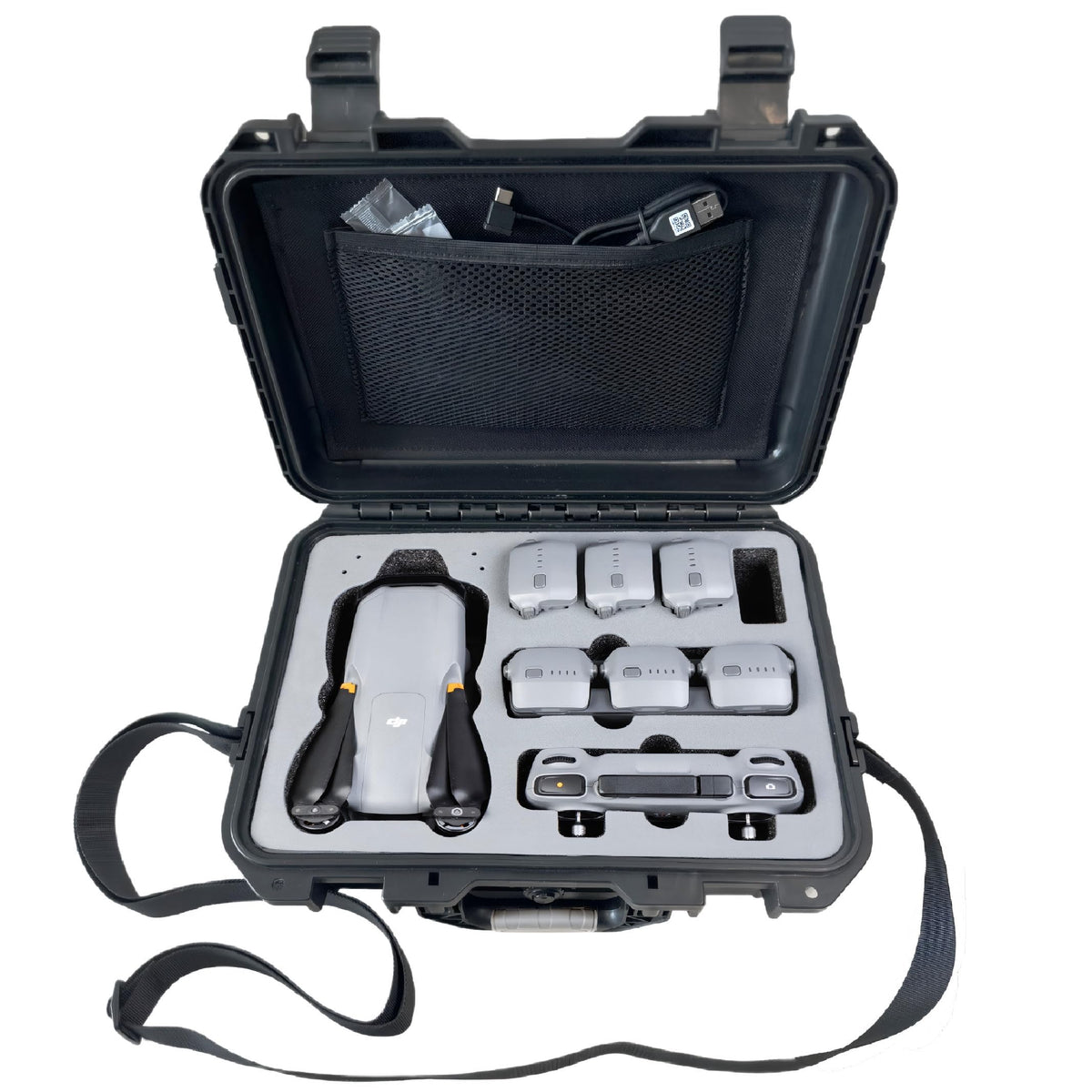 INNVO drone case with custom foam slot keeps DJI Air 3S gear organized and protected