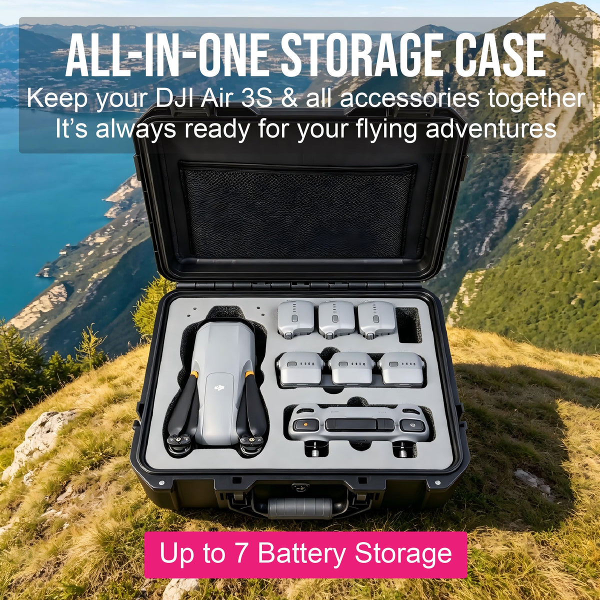 INNVO drone case with waterproof seal protects gear from water and dust during outdoor flights