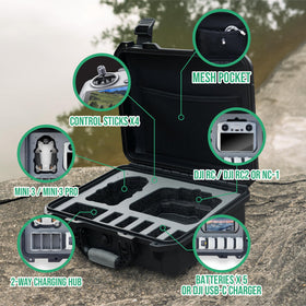 INNVO drone case interior keeps accessories organized for quick setup