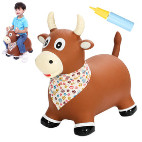 INPANY Bouncy Bull cow hopper brown ride-on toy for active toddlers