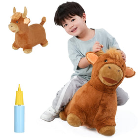 INPANY Bouncy Bull Hopper with soft plush cover offers gentle play indoors or outdoors.