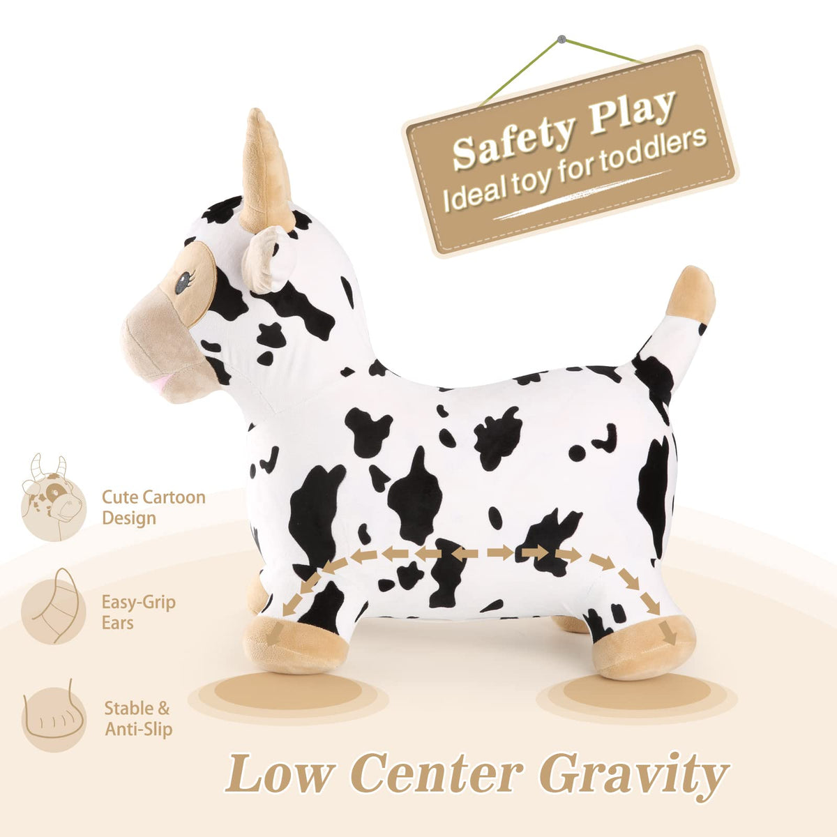 INPANY Bouncy Cow durable material provides long lasting fun for busy kids