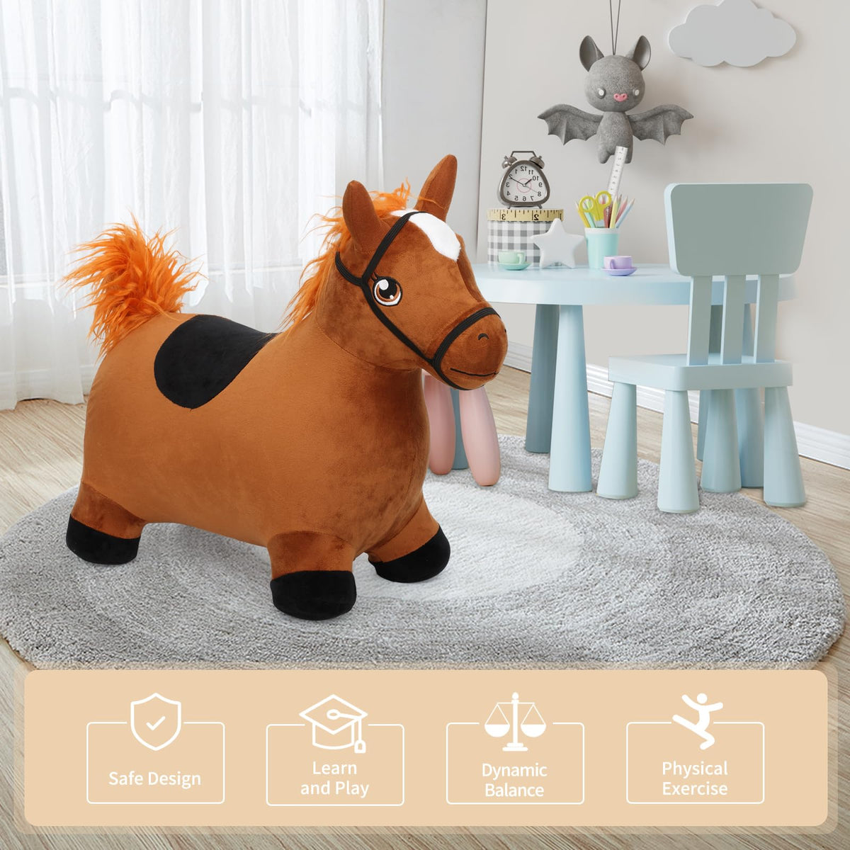 INPANY bouncy horse arrives gift ready for birthdays and celebrations.