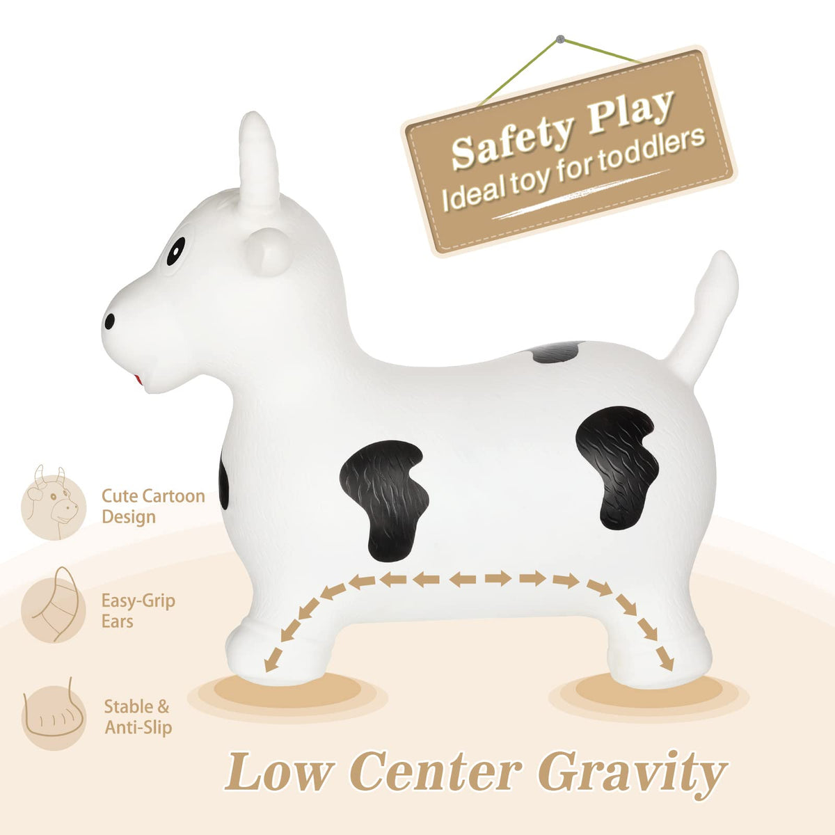 INPANY cow hopper side view highlights cute biomimicry and kid-friendly design