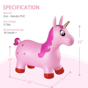 INPANY Pink Unicorn Hopper inflation and setup, quick preparation for indoor fun