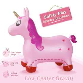 INPANY Pink Unicorn Hopper side view, highlights durable design and comfort for kids