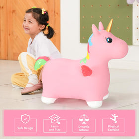 INPANY unicorn bounce toy in playtime—storytime balance practice.