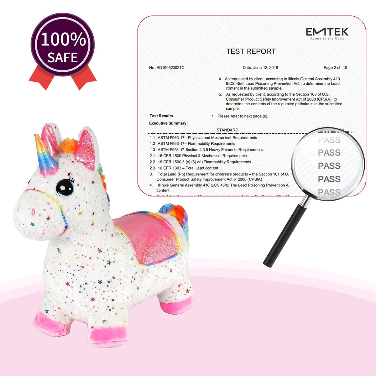 INPANY unicorn bouncy horse gift ready presentation for birthdays